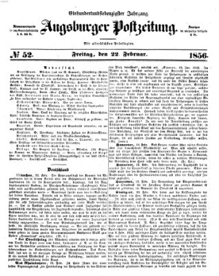 Augsburger Postzeitung Freitag 22. Februar 1856