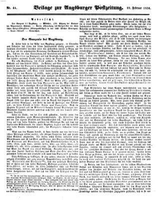 Augsburger Postzeitung Freitag 22. Februar 1856