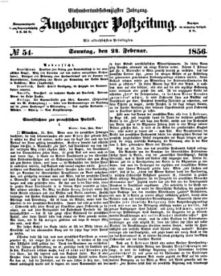 Augsburger Postzeitung Sonntag 24. Februar 1856