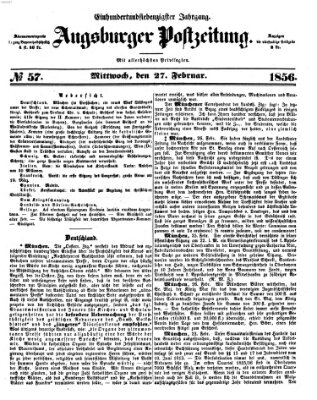 Augsburger Postzeitung Mittwoch 27. Februar 1856