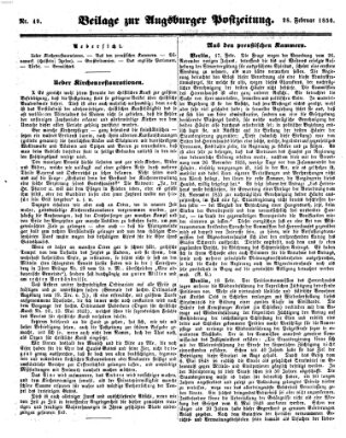 Augsburger Postzeitung Donnerstag 28. Februar 1856