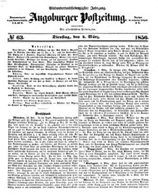 Augsburger Postzeitung Dienstag 4. März 1856