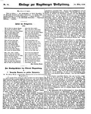 Augsburger Postzeitung Sonntag 16. März 1856