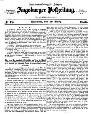 Augsburger Postzeitung Mittwoch 19. März 1856