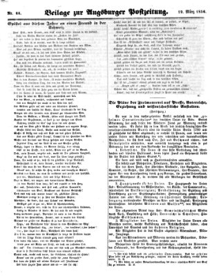 Augsburger Postzeitung Mittwoch 19. März 1856