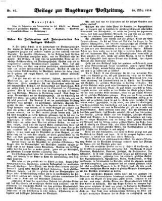 Augsburger Postzeitung Donnerstag 20. März 1856