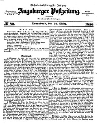 Augsburger Postzeitung Samstag 22. März 1856