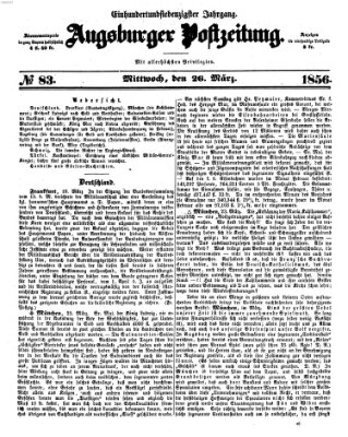 Augsburger Postzeitung Mittwoch 26. März 1856