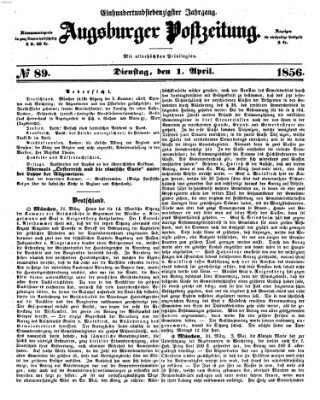 Augsburger Postzeitung Dienstag 1. April 1856