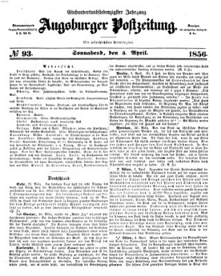 Augsburger Postzeitung Samstag 5. April 1856