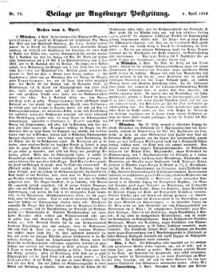 Augsburger Postzeitung Samstag 5. April 1856