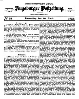 Augsburger Postzeitung Donnerstag 10. April 1856