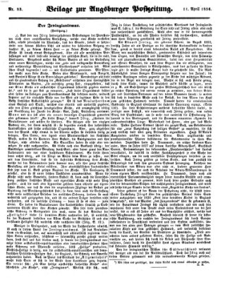 Augsburger Postzeitung Freitag 11. April 1856