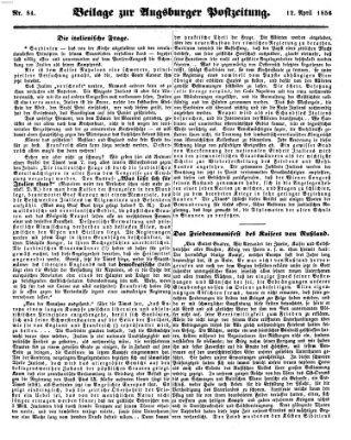 Augsburger Postzeitung Samstag 12. April 1856