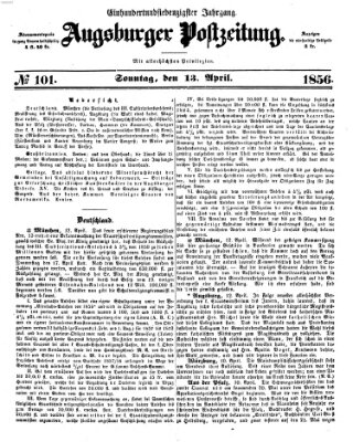 Augsburger Postzeitung Sonntag 13. April 1856