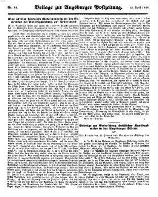 Augsburger Postzeitung Sonntag 13. April 1856