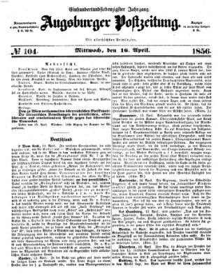 Augsburger Postzeitung Mittwoch 16. April 1856