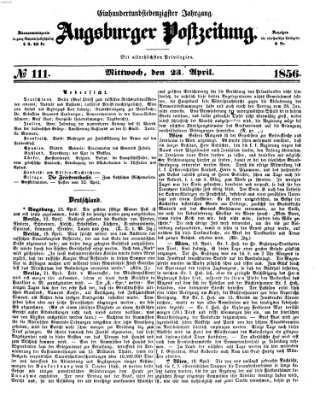 Augsburger Postzeitung Mittwoch 23. April 1856