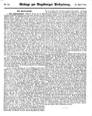 Augsburger Postzeitung Mittwoch 23. April 1856