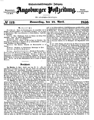 Augsburger Postzeitung Donnerstag 24. April 1856