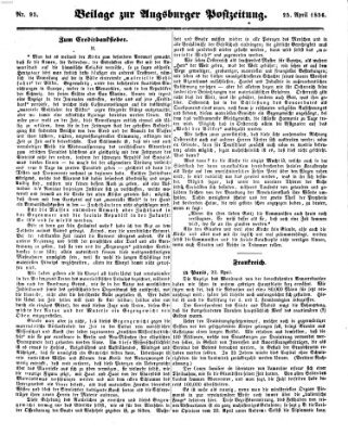 Augsburger Postzeitung Freitag 25. April 1856