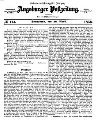 Augsburger Postzeitung Samstag 26. April 1856