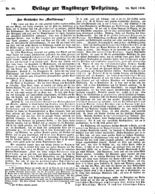 Augsburger Postzeitung Samstag 26. April 1856