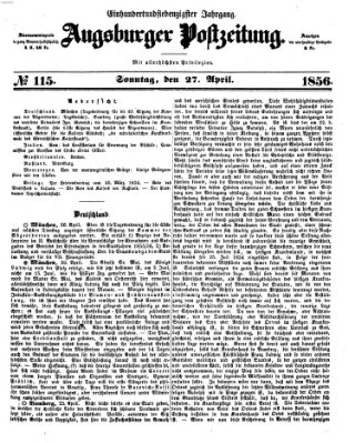 Augsburger Postzeitung Sonntag 27. April 1856