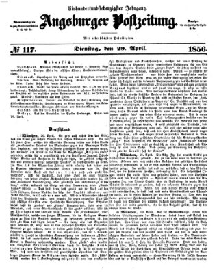 Augsburger Postzeitung Dienstag 29. April 1856