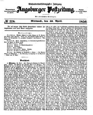 Augsburger Postzeitung Mittwoch 30. April 1856