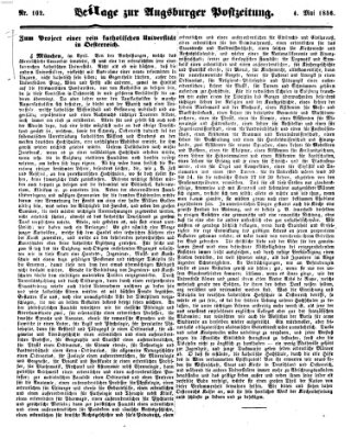 Augsburger Postzeitung Sonntag 4. Mai 1856