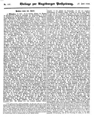 Augsburger Postzeitung Dienstag 17. Juni 1856