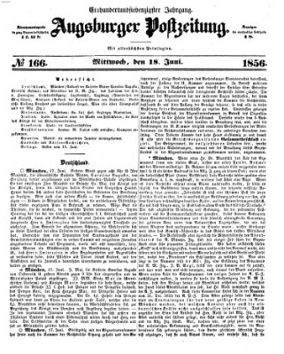 Augsburger Postzeitung Mittwoch 18. Juni 1856