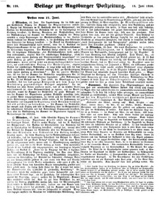 Augsburger Postzeitung Mittwoch 18. Juni 1856