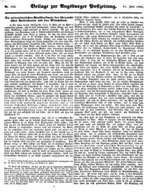 Augsburger Postzeitung Dienstag 24. Juni 1856