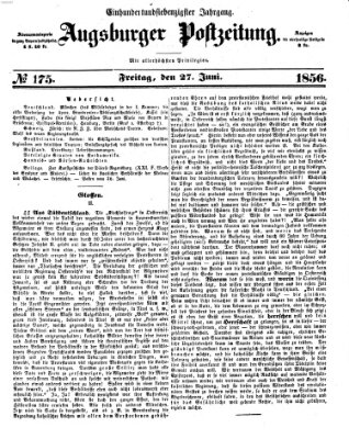 Augsburger Postzeitung Freitag 27. Juni 1856