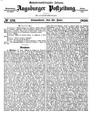 Augsburger Postzeitung Samstag 28. Juni 1856