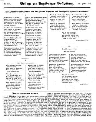 Augsburger Postzeitung Sonntag 29. Juni 1856