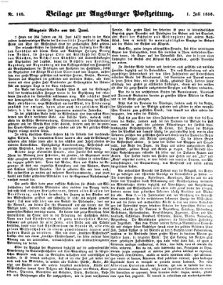 Augsburger Postzeitung Dienstag 1. Juli 1856