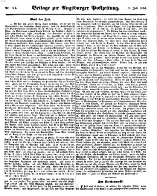 Augsburger Postzeitung Mittwoch 2. Juli 1856