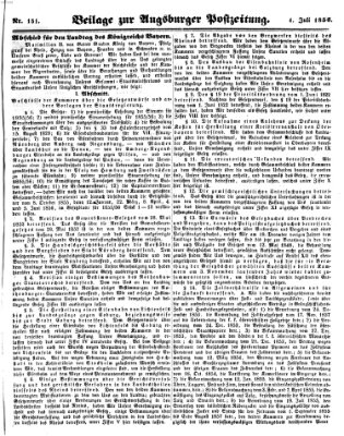 Augsburger Postzeitung Freitag 4. Juli 1856