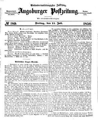 Augsburger Postzeitung Freitag 11. Juli 1856