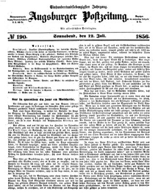 Augsburger Postzeitung Samstag 12. Juli 1856