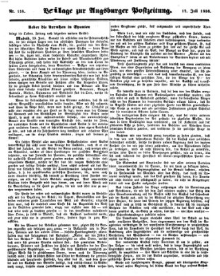 Augsburger Postzeitung Samstag 12. Juli 1856