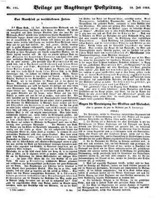 Augsburger Postzeitung Mittwoch 16. Juli 1856