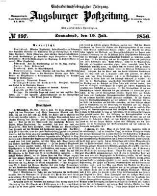 Augsburger Postzeitung Samstag 19. Juli 1856