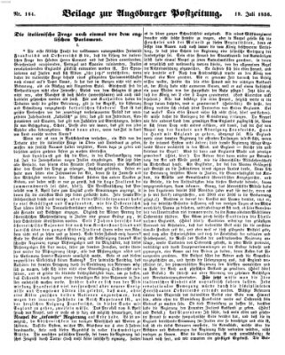 Augsburger Postzeitung Samstag 19. Juli 1856