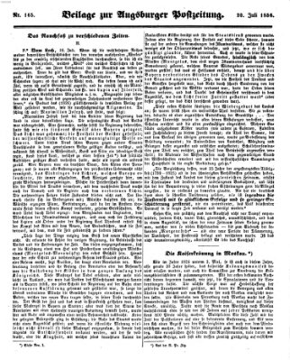 Augsburger Postzeitung Sonntag 20. Juli 1856