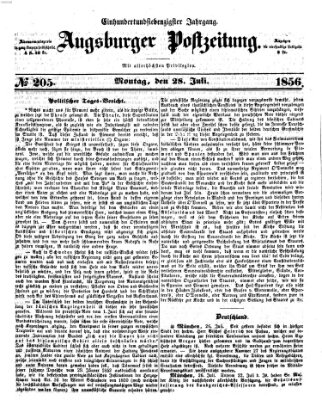 Augsburger Postzeitung Montag 28. Juli 1856