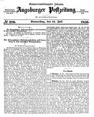 Augsburger Postzeitung Donnerstag 31. Juli 1856